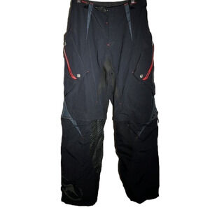 TANK Series motorcross zip off motorcycle pants, black/red, size 34